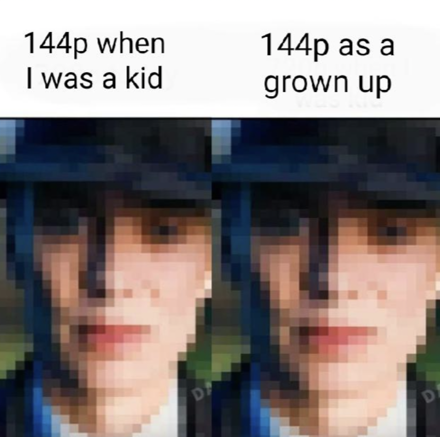 Meme - 144p when I was a kid 144p as a grown up